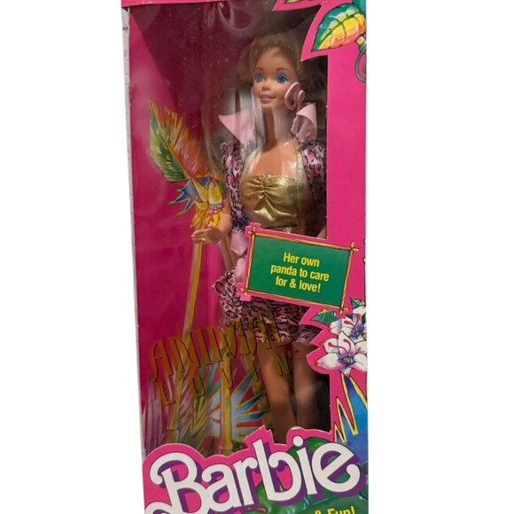 Barbie Animal Lovin Safari Doll Original Box 1988 NO PANDA - Picture 5 of 8